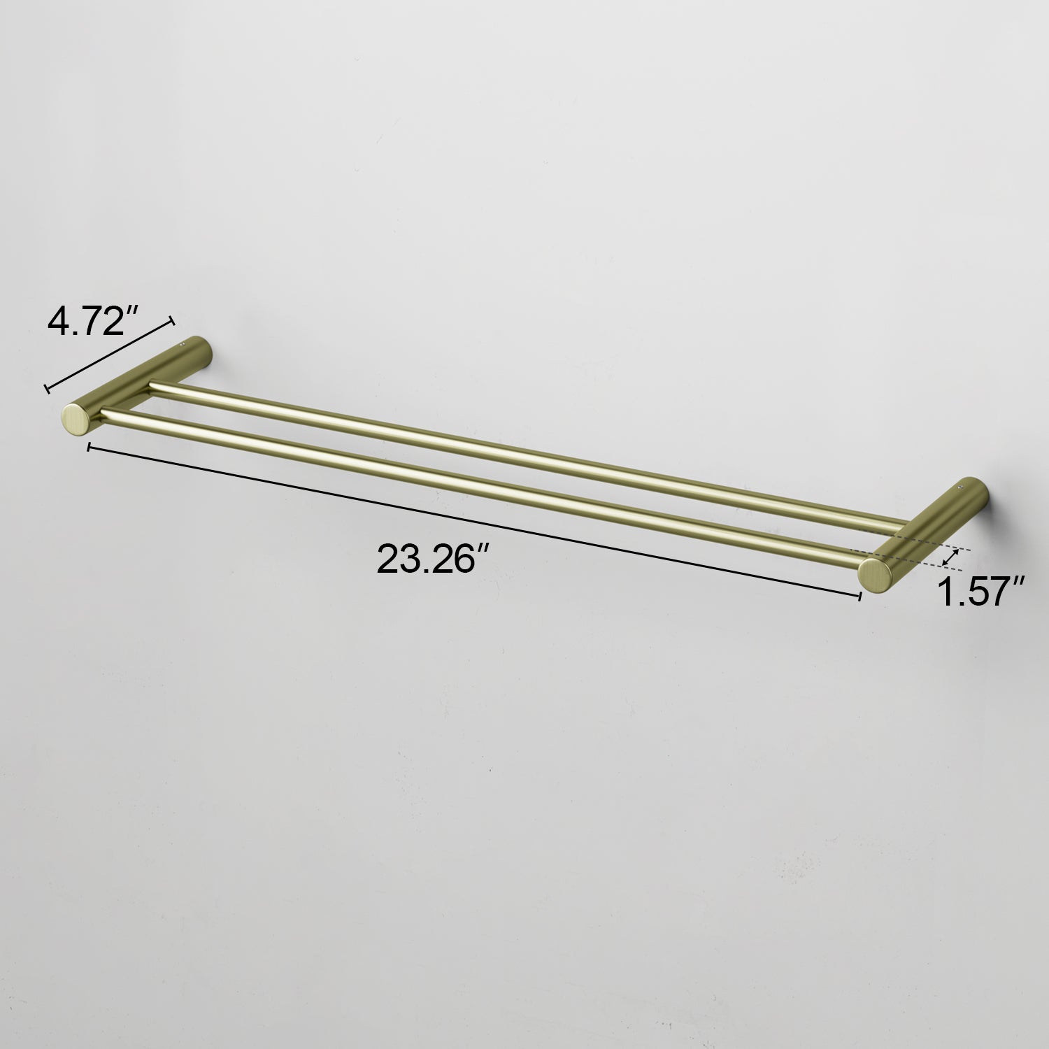ALAULM Bath Stainless Stee Double Towel Bar, 23" Towel Rack for Bathroom, Wall Mounted Towel Holder, Double Towel Rod Towel Rail Hanger for Wall