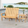 Gotland Adirondack Chair 3 Piece Set With Table, Heavy All-Weather HDPE.Outdoor Lounge Chair for Patio Deck Garden, Backyard Deck& Lawn