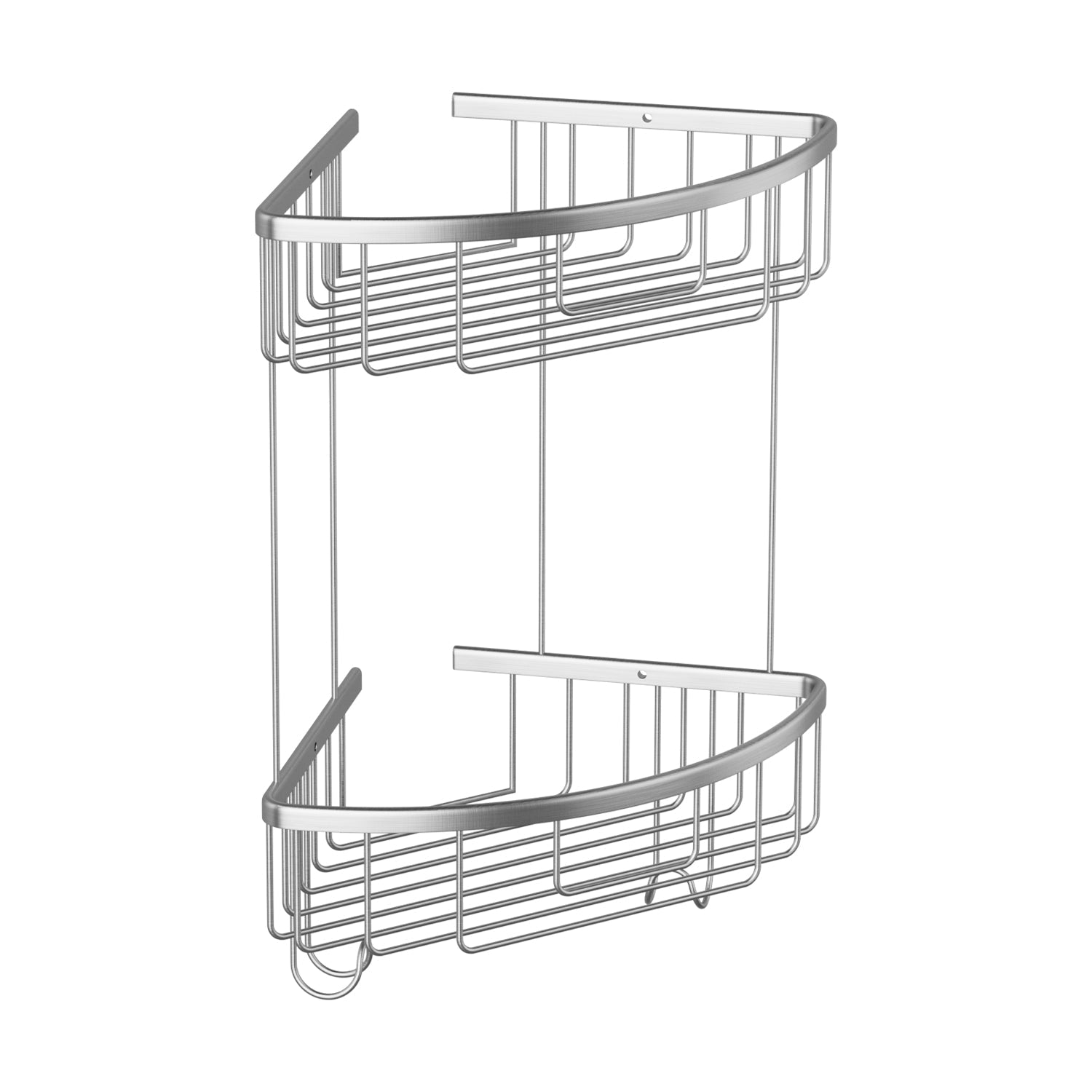 ALAULM Aluminum Alloy Wall-Mounted Shower Corner Rack Triangular Storage Caddy for Bathroom,Matte Silver