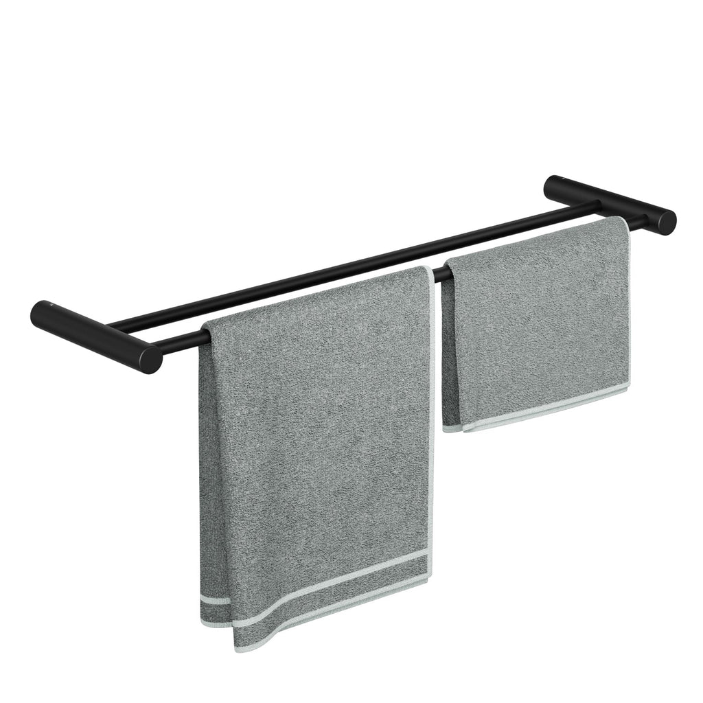 ALAULM Bath Stainless Stee Double Towel Bar, 23" Towel Rack for Bathroom, Wall Mounted Towel Holder, Double Towel Rod Towel Rail Hanger for Wall