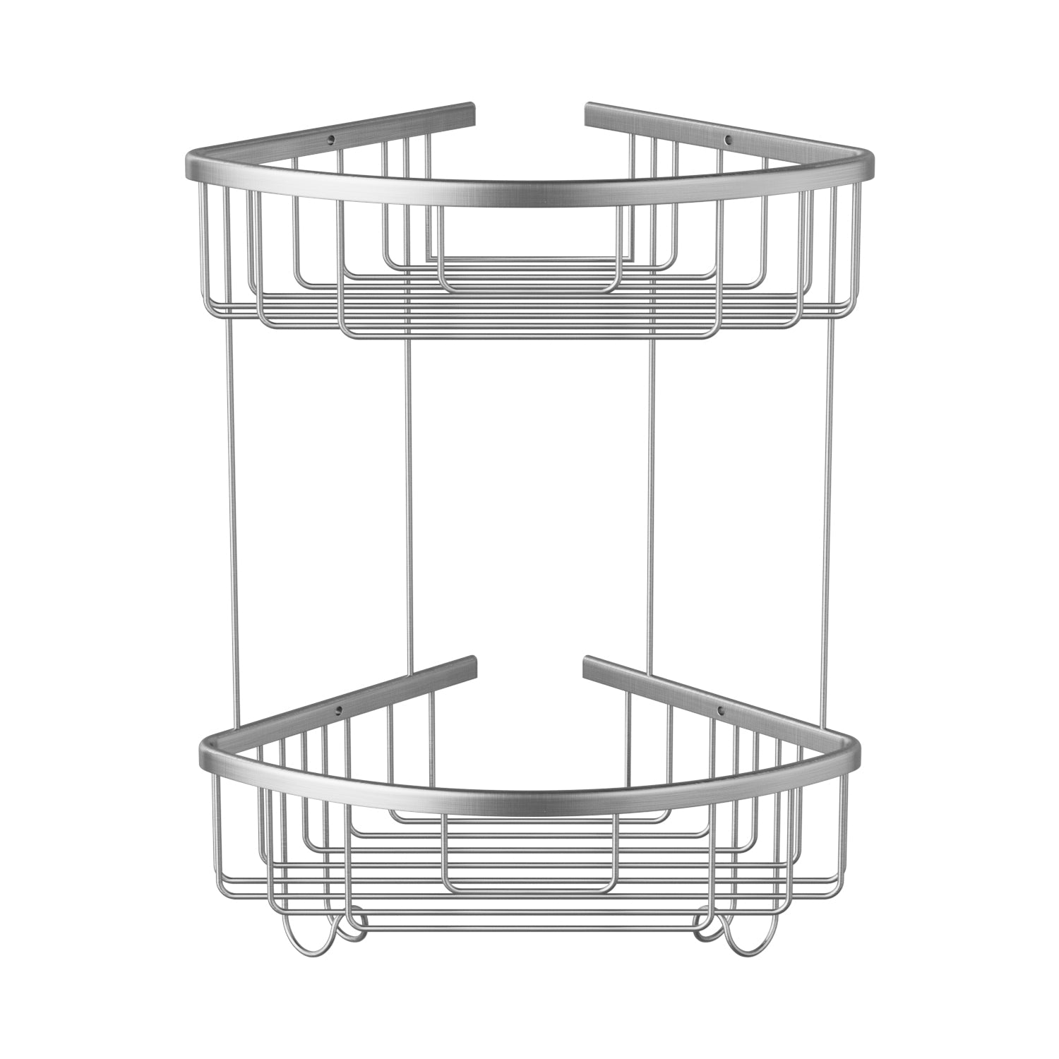 ALAULM Aluminum Alloy Wall-Mounted Shower Corner Rack Triangular Storage Caddy for Bathroom,Matte Silver