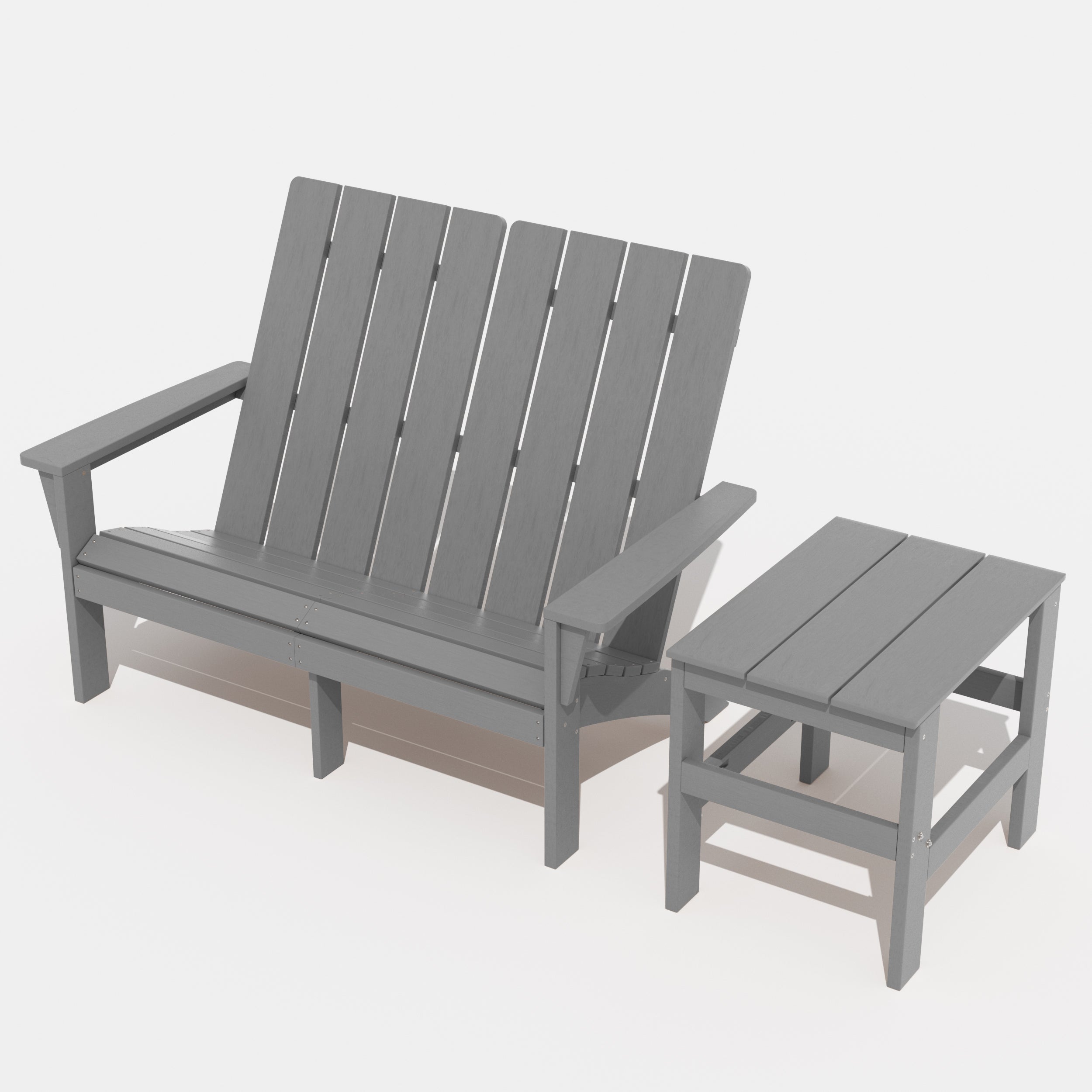 Gotland Adirondack Chair 3 Piece Set With Table, Heavy All-Weather HDPE.Outdoor Lounge Chair for Patio Deck Garden, Backyard Deck& Lawn