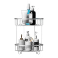 ALAULM Aluminum Alloy Wall-Mounted Shower Corner Rack Triangular Storage Caddy for Bathroom,Matte Silver