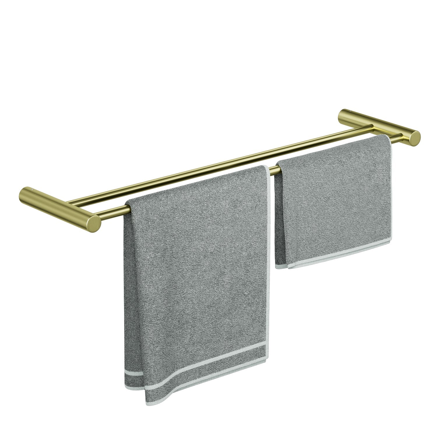 ALAULM Bath Stainless Stee Double Towel Bar, 23" Towel Rack for Bathroom, Wall Mounted Towel Holder, Double Towel Rod Towel Rail Hanger for Wall