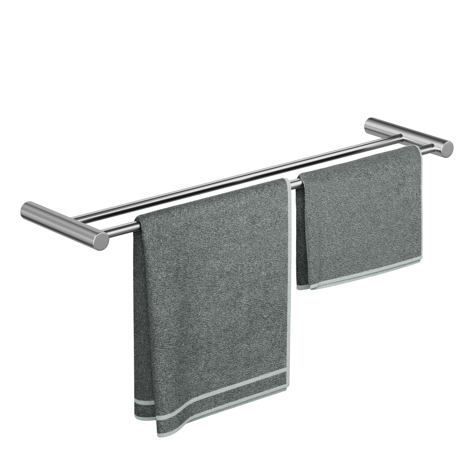 ALAULM Bath Stainless Stee Double Towel Bar, 23" Towel Rack for Bathroom, Wall Mounted Towel Holder, Double Towel Rod Towel Rail Hanger for Wall