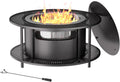 ALAULM 25 Inch Smokeless Fire Pit Tabletop, Stainless Steel Wood Burning Firepit for Outdoor Patio, Includes Weather-Resistant Cover