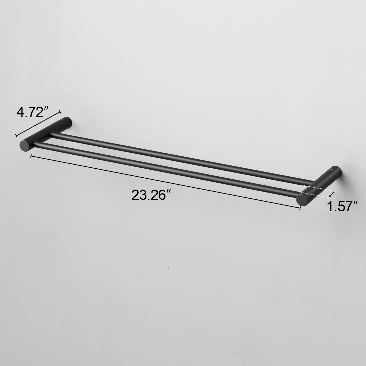 ALAULM Bath Stainless Stee Double Towel Bar, 23" Towel Rack for Bathroom, Wall Mounted Towel Holder, Double Towel Rod Towel Rail Hanger for Wall