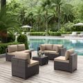 7 Pieces Outdoor Patio Furniture Set,Outdoor Sectional Furniture All Weather PE Rattan Wicker Patio Conversation Set with Coffee Table and 6 Thickened Cushions