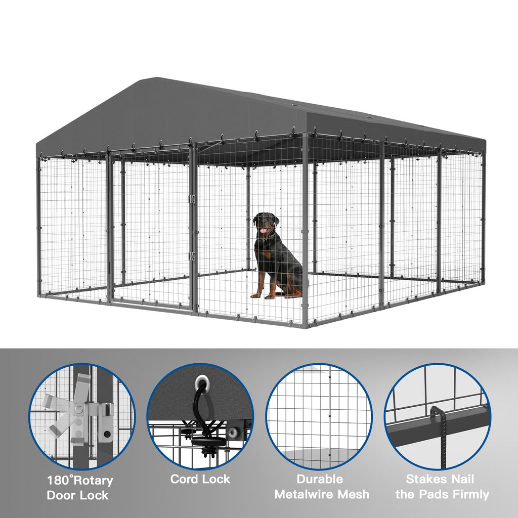 ALAULM Outdoor Large dog kennel,double security lock with proof for dog,duck and chicken