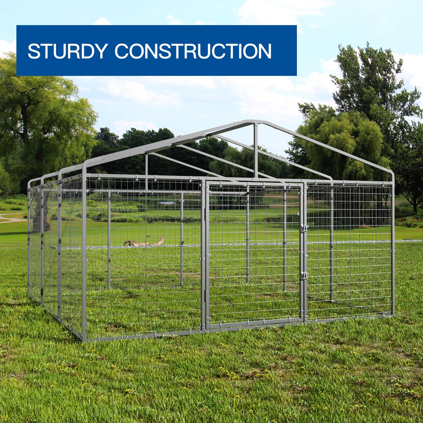 ALAULM Outdoor Large dog kennel,double security lock with proof for dog,duck and chicken