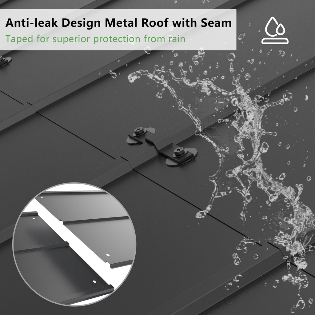 ALAULM Metal Carport Outdoor Carport Canopy Heavy Galvanized Garage Car Shelter with Enhanced Base and Roof, Duty Garage Shelter for Cars Boats Pickups Trucks
