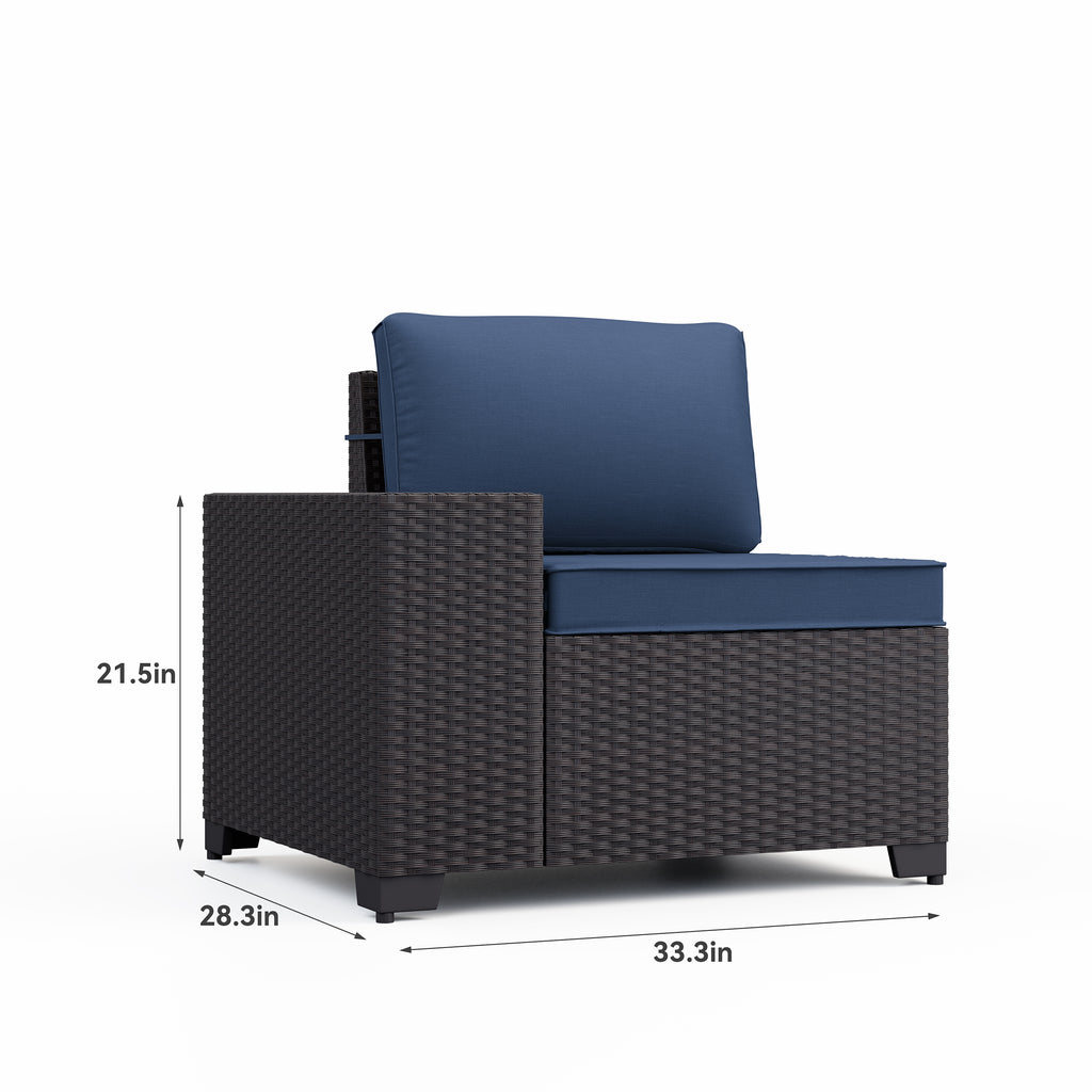 Kullavik Modern Outdoor Wicker Sofa Set PE Rattan Sectional 6 Pieces Patio Furniture - Brown All-Weather Conversation Set for Porch, Pool Deck, Garden Lounge